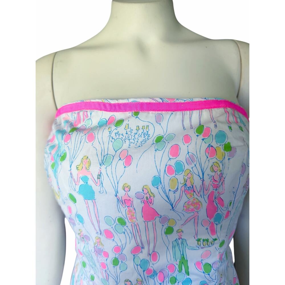 Lilly Pulitzer Pop Lowe Girls Balloons Strapless Dress Size 4 - Picture 6 of 14